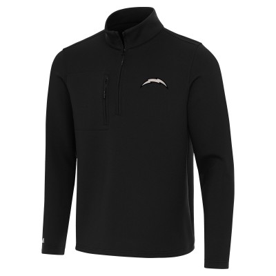 Los Angeles Chargers Antigua Black Insider Quarter-Zip Jacket