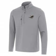 Miami Dolphins Antigua Gray Insider Quarter-Zip Jacket