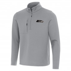 Seattle Seahawks Antigua Gray Insider Quarter-Zip Jacket