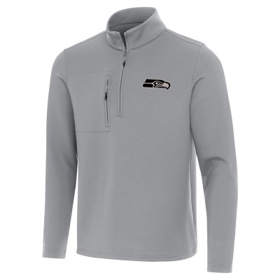 Seattle Seahawks Antigua Gray Insider Quarter-Zip Jacket