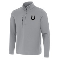 Indianapolis Colts Antigua Gray Insider Quarter-Zip Jacket