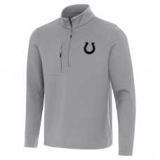 Indianapolis Colts Antigua Gray Insider Quarter-Zip Jacket
