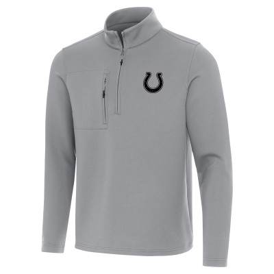 Indianapolis Colts Antigua Gray Insider Quarter-Zip Jacket