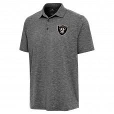 Las Vegas Raiders Antigua Heather Black Par 3 Polo