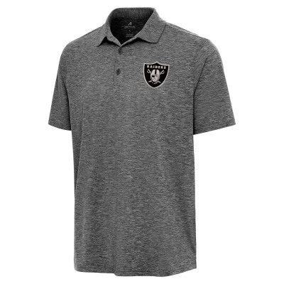 Las Vegas Raiders Antigua Heather Black Par 3 Polo