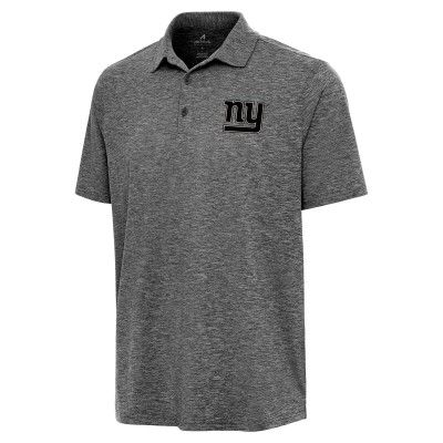 New York Giants Antigua Heather Black Par 3 Polo