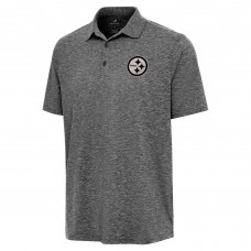 Pittsburgh Steelers Antigua Heather Black Par 3 Polo