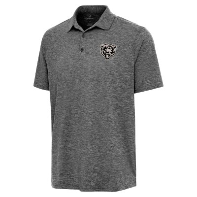 Chicago Bears Antigua Heather Black Par 3 Polo