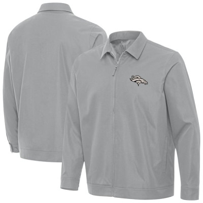 Куртка Denver Broncos Antigua Gray Pivot Full-Zip