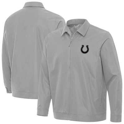 Indianapolis Colts Antigua Gray Pivot Full-Zip Jacket