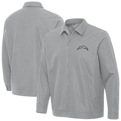 Los Angeles Chargers Antigua Gray Pivot Full-Zip Jacket