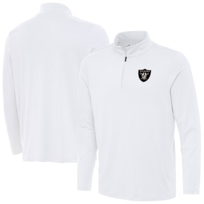 Las Vegas Raiders Antigua White Reprocess Quarter-Zip Top
