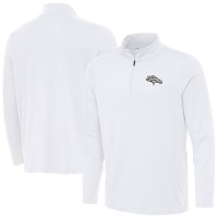 Denver Broncos Antigua White Reprocess Quarter-Zip Top