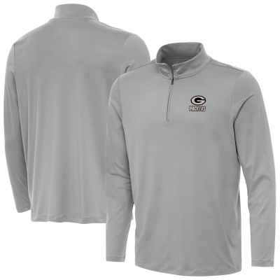 Green Bay Packers Antigua Gray Reprocess Quarter-Zip Top