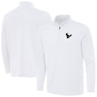Houston Texans Antigua White Reprocess Quarter-Zip Top