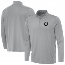 Indianapolis Colts Antigua Gray Reprocess Quarter-Zip Top