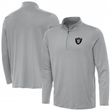 Las Vegas Raiders Antigua Gray Reprocess Quarter-Zip Top