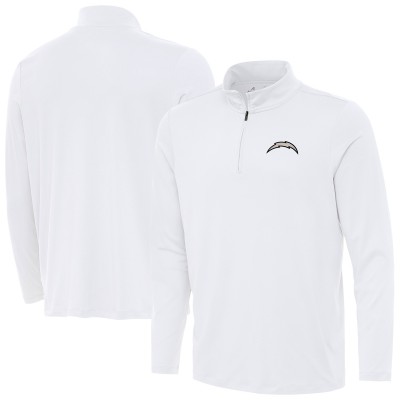 Los Angeles Chargers Antigua White Reprocess Quarter-Zip Top