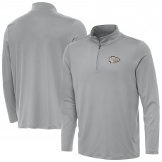 Kansas City Chiefs Antigua Reprocess Quarter-Zip Top - Gray