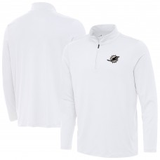 Miami Dolphins Antigua White Reprocess Quarter-Zip Top