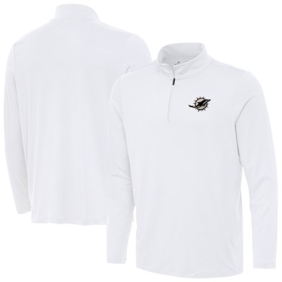 Miami Dolphins Antigua White Reprocess Quarter-Zip Top