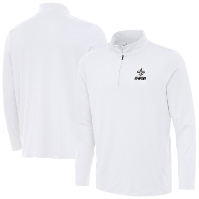 New Orleans Saints Antigua White Reprocess Quarter-Zip Top