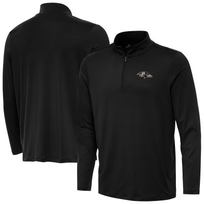 Baltimore Ravens Antigua Black Reprocess Quarter-Zip Top