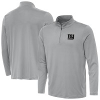 New York Giants Antigua Gray Reprocess Quarter-Zip Top