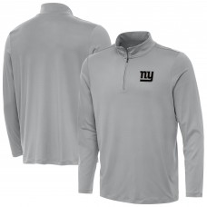 New York Giants Antigua Gray Reprocess Quarter-Zip Top