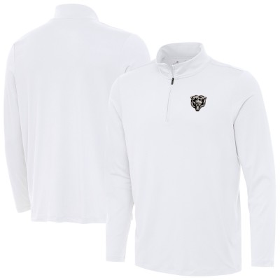 Chicago Bears Antigua White Reprocess Quarter-Zip Top