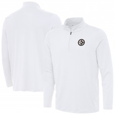 Pittsburgh Steelers Antigua White Reprocess Quarter-Zip Top