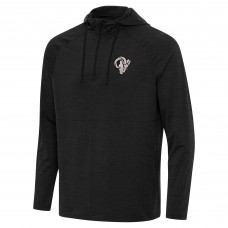 Los Angeles Rams Antigua Spikes Raglan Quarter-Zip Hoodie - Heather Black