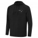 New England Patriots Antigua Heather Black Spikes Raglan Quarter-Zip Hoodie