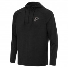 Толстовка на короткой молнии Atlanta Falcons Antigua Heather Black Spikes Raglan