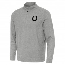 Indianapolis Colts Antigua Heather Gray Subtle Quarter-Zip Top