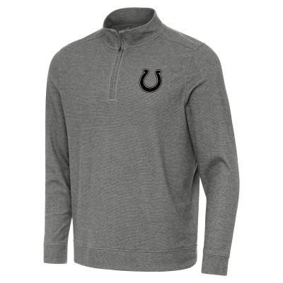 Indianapolis Colts Antigua Heather Black Subtle Quarter-Zip Top