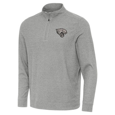 Jacksonville Jaguars Antigua Heather Gray Subtle Quarter-Zip Top