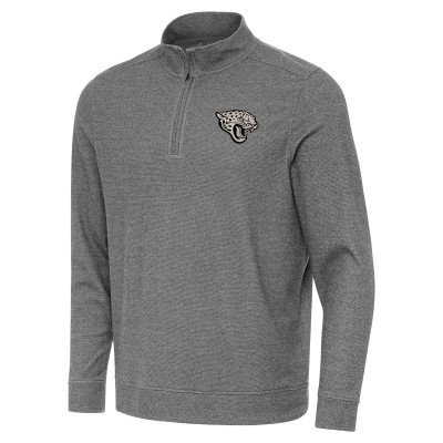 Jacksonville Jaguars Antigua Heather Black Subtle Quarter-Zip Top