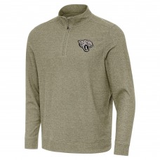Jacksonville Jaguars Antigua Heather Olive Subtle Quarter-Zip Top