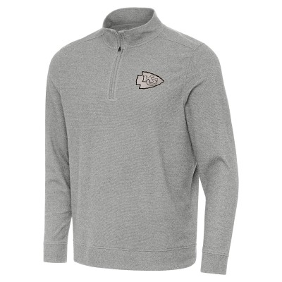 Kansas City Chiefs Antigua Subtle Quarter-Zip Top -  Heather Gray
