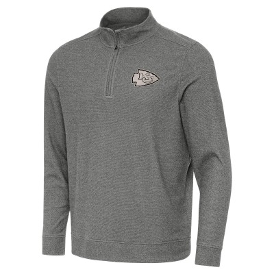 Kansas City Chiefs Antigua Subtle Quarter-Zip Top -  Heather Black