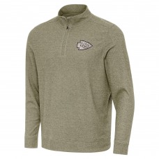 Kansas City Chiefs Antigua Subtle Quarter-Zip Top - Heather Olive