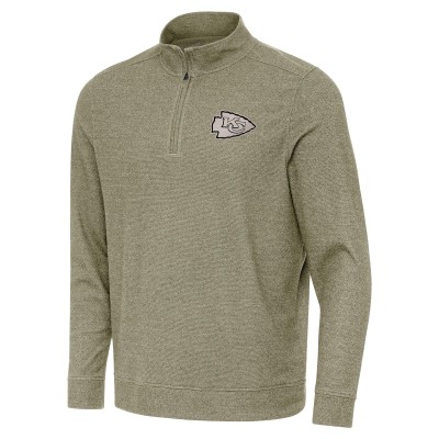Kansas City Chiefs Antigua Subtle Quarter-Zip Top - Heather Olive