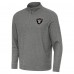 Las Vegas Raiders Antigua Heather Black Subtle Quarter-Zip Top