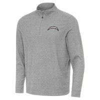 Los Angeles Chargers Antigua Heather Gray Subtle Quarter-Zip Top