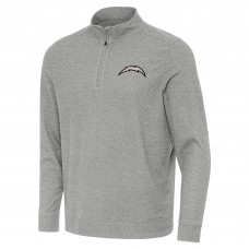 Los Angeles Chargers Antigua Heather Gray Subtle Quarter-Zip Top