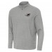 Miami Dolphins Antigua Heather Gray Subtle Quarter-Zip Top