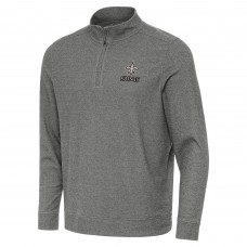 New Orleans Saints Antigua Heather Black Subtle Quarter-Zip Top