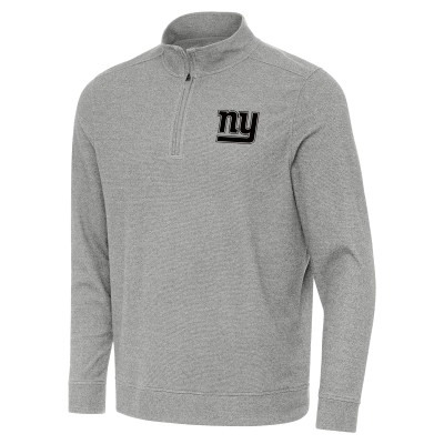 New York Giants Antigua Heather Gray Subtle Quarter-Zip Top