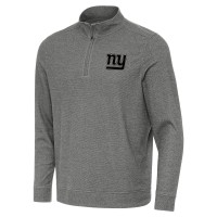 New York Giants Antigua Heather Black Subtle Quarter-Zip Top